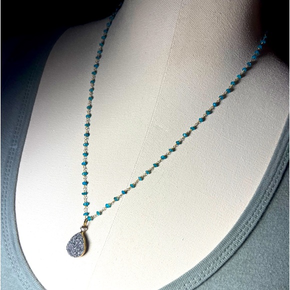 Handmade Druzy Pendant Necklace - Picture 1 of 7